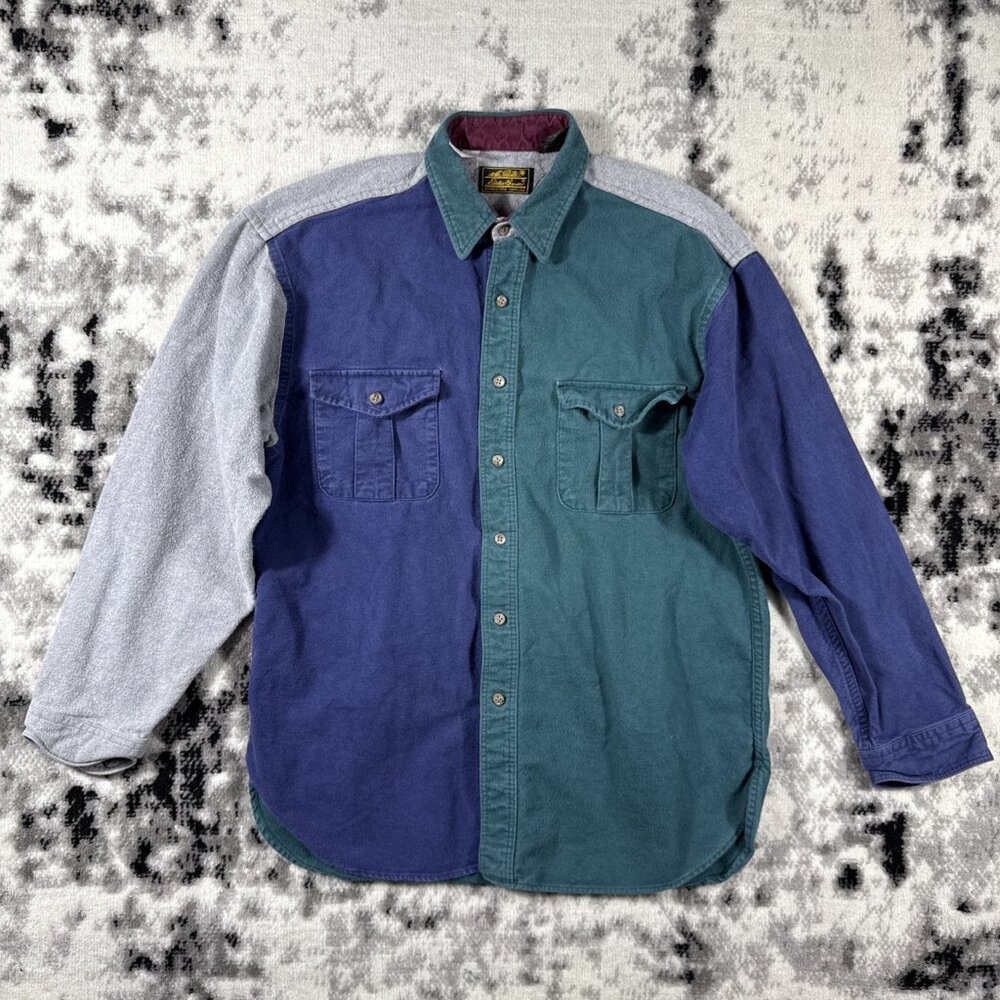 Eddie Bauer Shirt Mens‎ Size Large Two Tone Hiking Outdoors Gorp Black Label